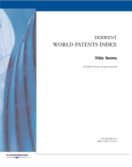 Derwent World Patents Index