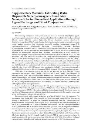 Fabricating Water Dispersible Superparamagnetic Iron Oxide Nanoparticles for Biomedical Applications Through Ligand Exchange and Direct Conjugation