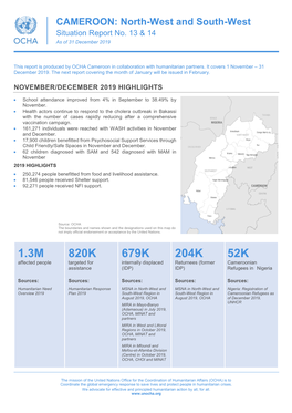 CAMEROON: North-West and South-West Situation Report No