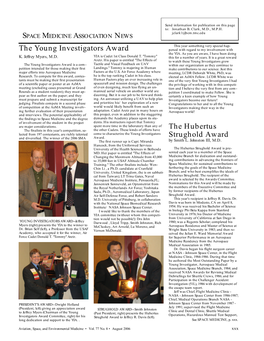 The Hubertus Strughold Award the Young Investigators Award