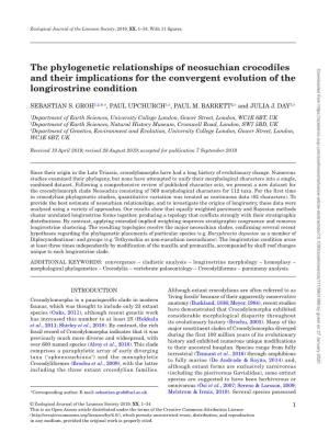 The Phylogenetic Relationships of Neosuchian Crocodiles and Their