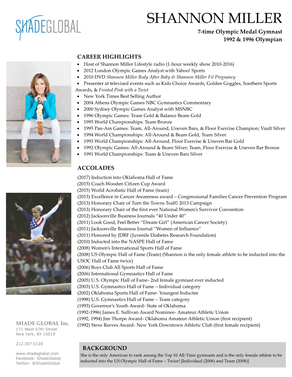 SHANNON MILLER 7-Time Olympic Medal Gymnast 1992 & 1996 Olympian