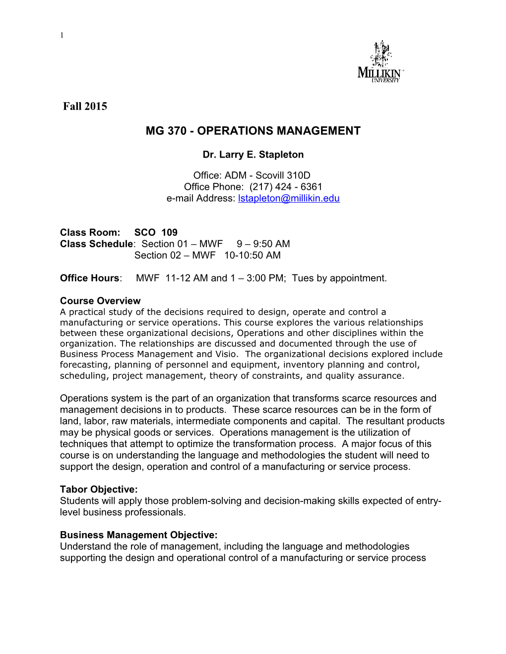 Mg 370 - Operations Management