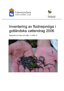 Inventering Av Flodnejonöga I Gotländska Vattendrag 2006