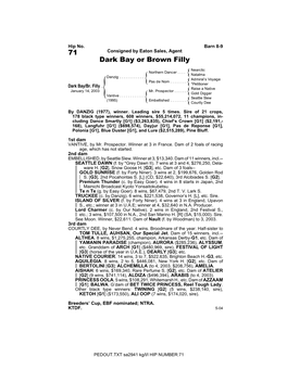 71 Consigned by Eaton Sales, Agent Dark Bay Or Brown Filly