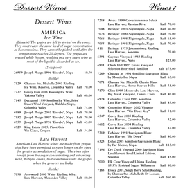 Dessert Wines Wines 1