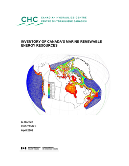 Inventory of Canada's Marine Renewable Energy Resources