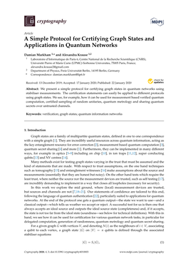 A Simple Protocol for Certifying Graph States and Applications in Quantum Networks