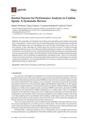 Inertial Sensors for Performance Analysis in Combat Sports: a Systematic Review