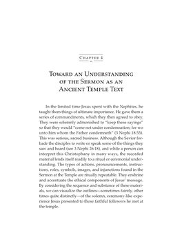 Toward an Understanding of the Sermon As an Ancient Temple Text
