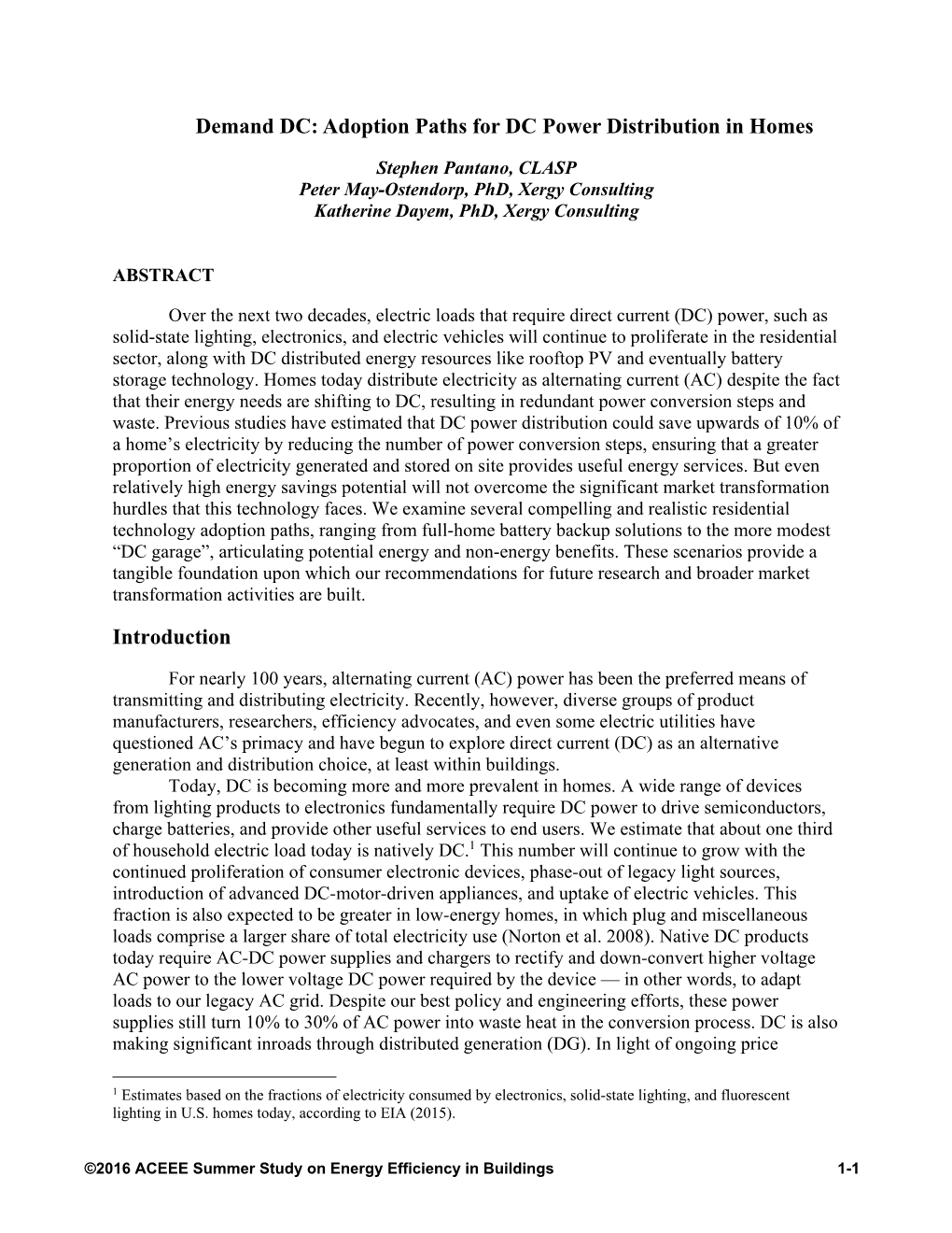 Demand DC: Adoption Paths for DC Power Distribution in Homes