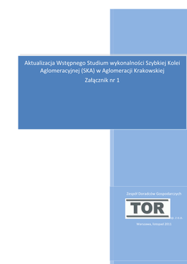 (SKA) W Aglomeracji Krakowskiej Załącznik Nr 1