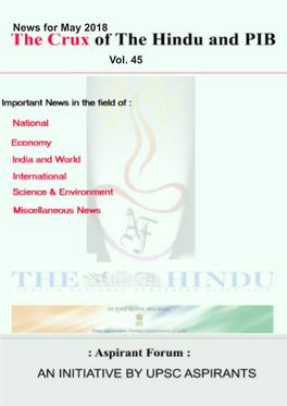 Aspirantforum.Com Hindu and PIB Crux Vol