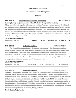 Course Descriptions