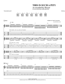 This Is Such a Pity Guitar Tab