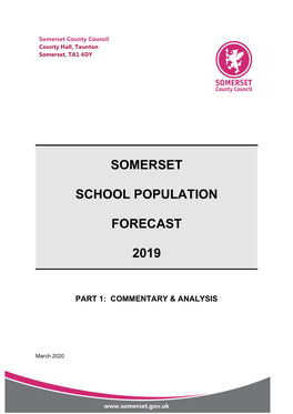 Somerset School Population Forecast 2019 - Part 1