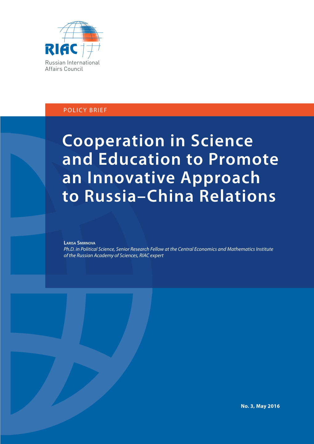 Cooperation in Science and Education to Promote an Innovative Approach to Russia–China Relations