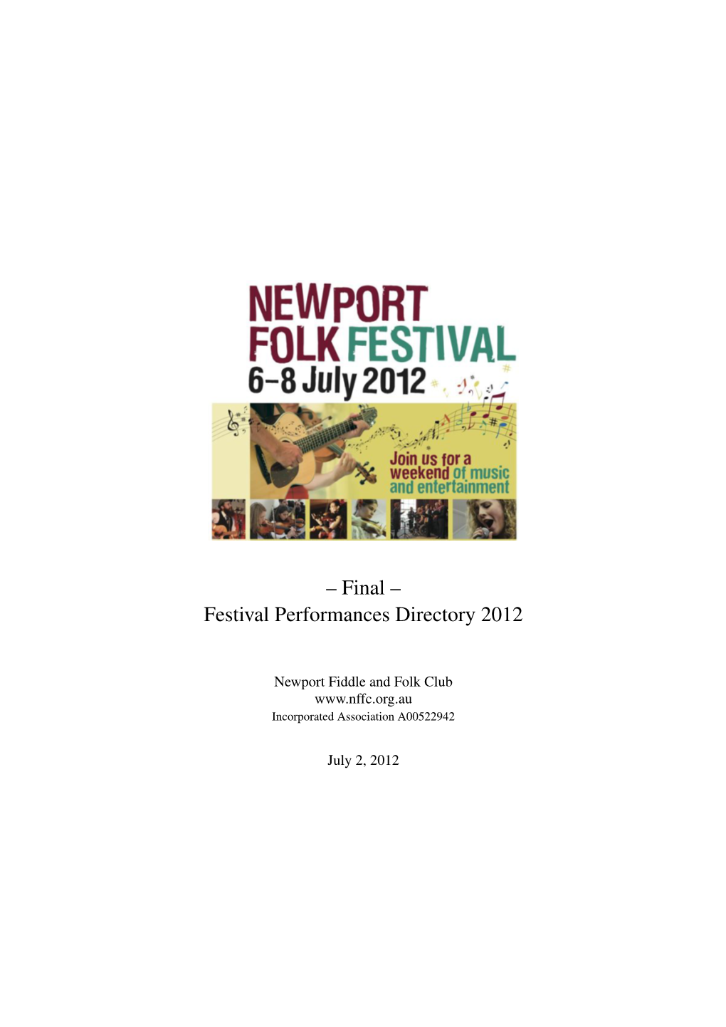 Festival Performances Directory 2012