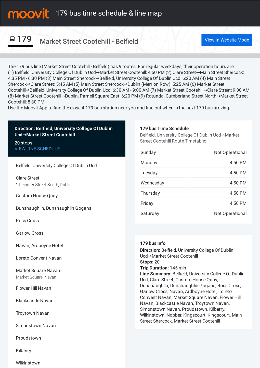 179 Bus Time Schedule & Line Route