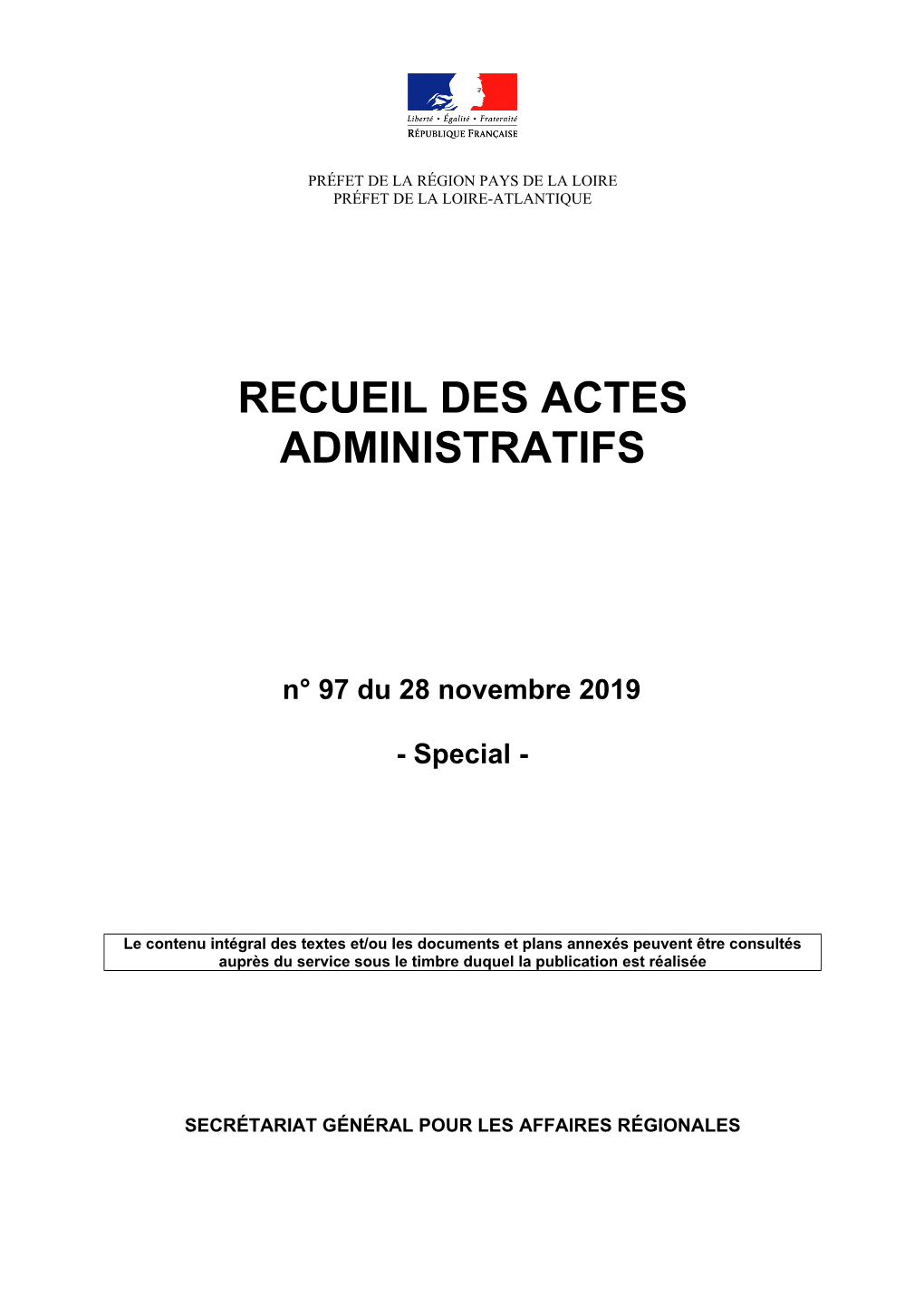 RAA N°97 Du 28 Novembre 2019 Special