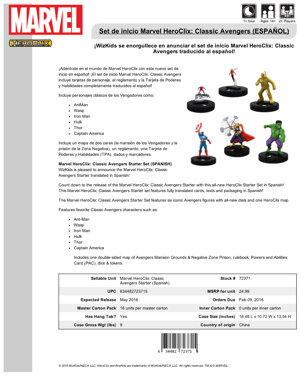 Marvel Heroclix: Classic Avengers (ESPAÑOL)