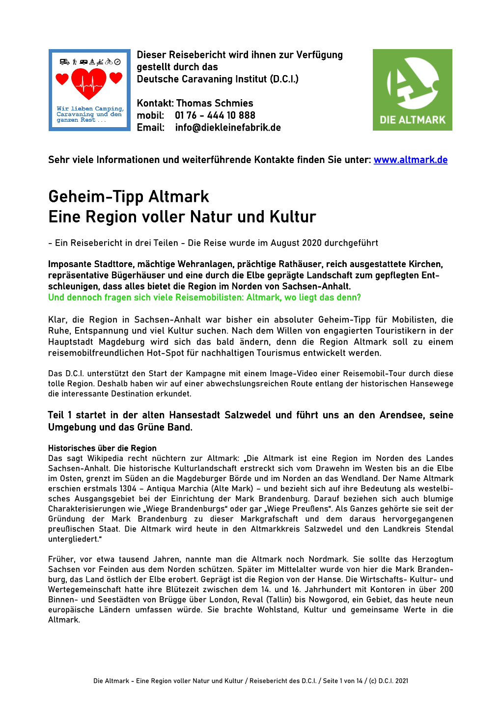 Geheim-Tipp Geheim-Tipp Altmark Eine Region Voller Natur Und Kultur