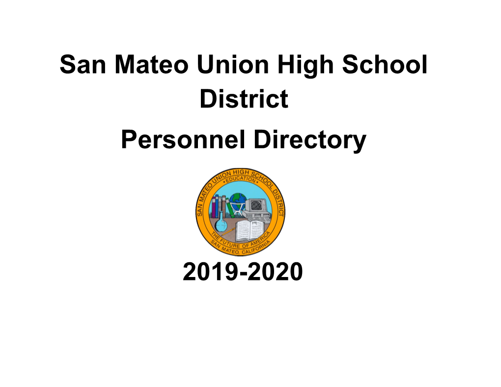 San Mateo Union High School District Personnel Directory