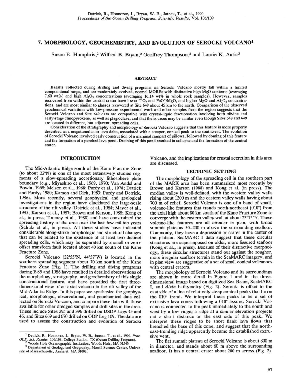 7. Morphology, Geochemistry, and Evolution of Serocki Volcano1