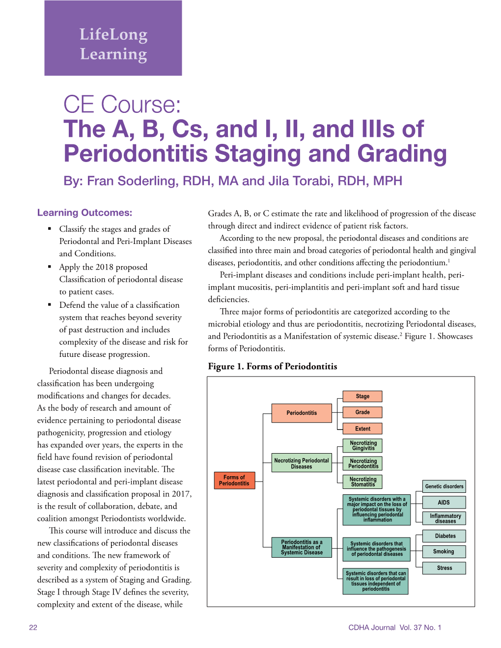 The A, B, Cs, and I, II, and Iiis of Periodontitis Staging and Grading By: Fran Soderling, RDH, MA and Jila Torabi, RDH, MPH