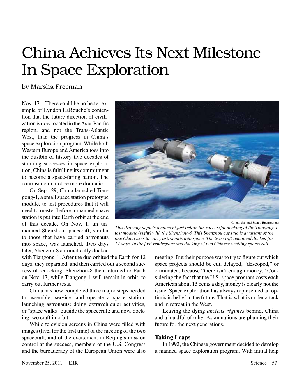China Achieves Its Next Milestone in Space Exploration by Marsha Freeman