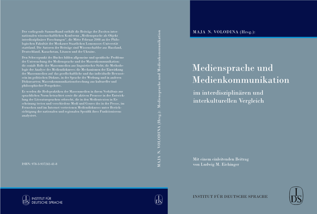 Volodina Mediensprache Und Medienkommunikation 2013.Pdf