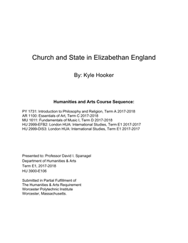 Church and State in Elizabethan England