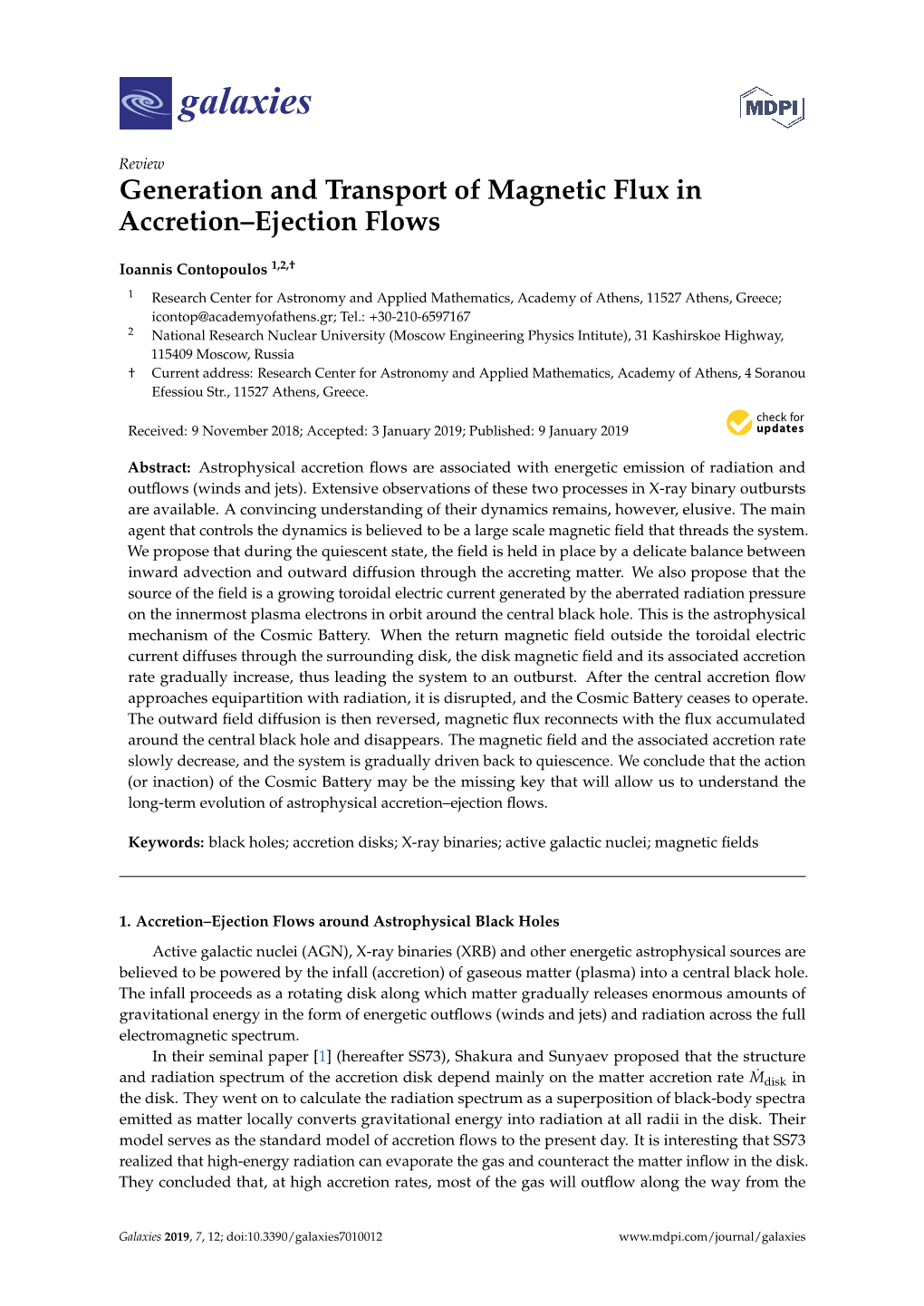 Generation and Transport of Magnetic Flux in Accretion–Ejection Flows