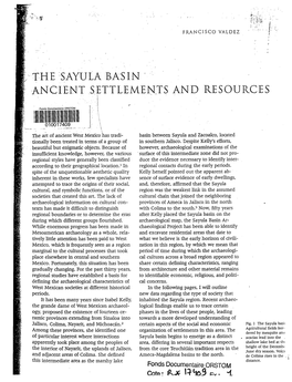 The Sayula Basin : Ancient Settlements and Resources