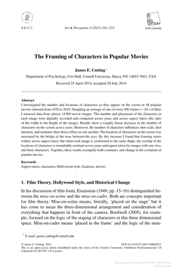 The Framing of Characters in Popular Movies