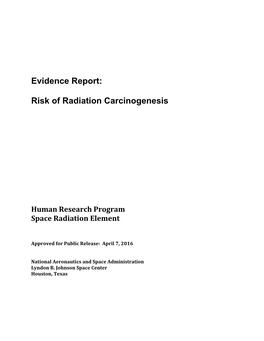 Evidence Report: Risk of Radiation Carcinogenesis