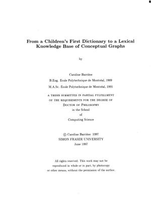 From a Children's First Dictionary to a Lexical Knowledge Base of Conceptual Graphs