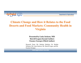 Food Deserts and Food Markets: Community Health in Virginia