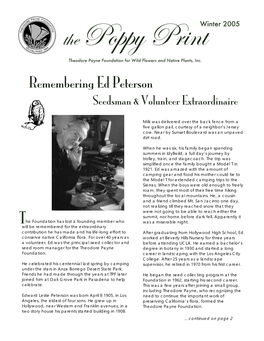 Remembering Ed Peterson Seedsman & Volunteer Extraordinaire