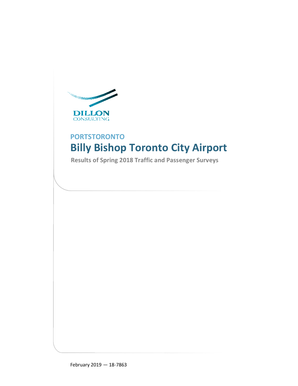 Billy Bishop Toronto City Airport Results of Spring 2018 Traffic and Passenger Surveys