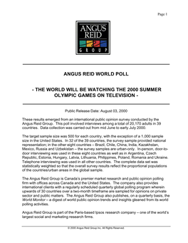 Angus Reid World Poll