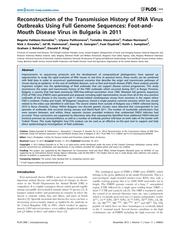 Mouth Disease Virus in Bulgaria in 2011