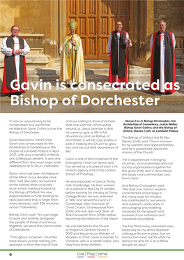 Gavin Is Consecrated As Bishop of Dorchester