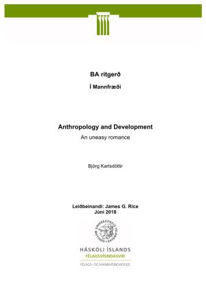 BA Ritgerð Anthropology and Development