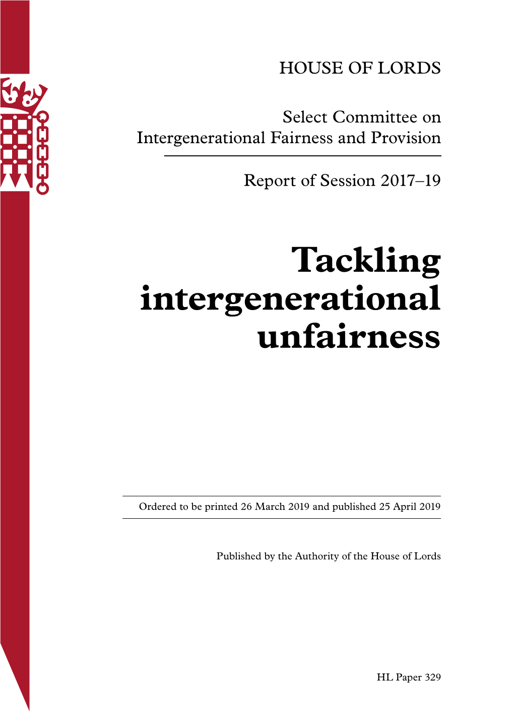 Tackling Intergenerational Unfairness