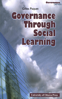Governance Through Social Learning the CENTRE on GOVERNANCE SERIES