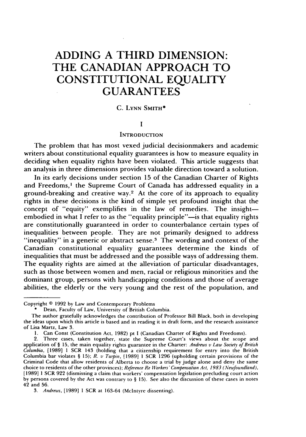 The Danadian Approach to Constitutional Equality