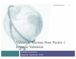 Lecture Note Packet 1 Intrinsic Valuation
