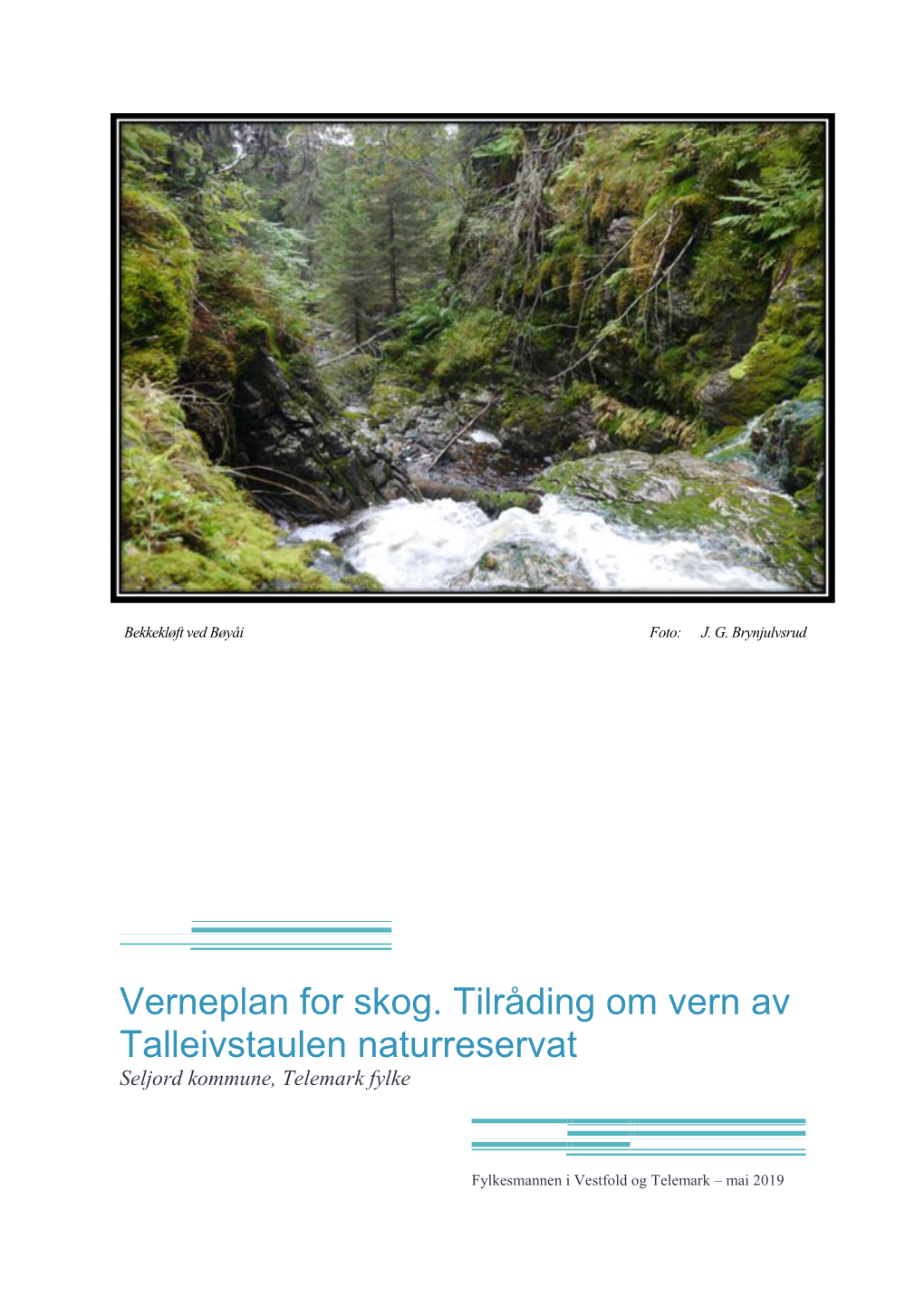 Verneplan for Skog. Tilråding Om Vern Av Talleivstaulen Naturreservat Seljord Kommune, Telemark Fylke