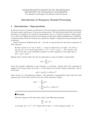 Introduction to Frequency Domain Processing
